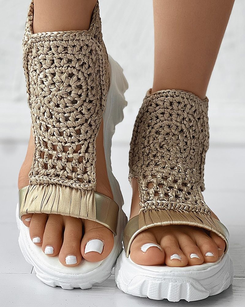 Gestrickte Elastische Sommersandalen