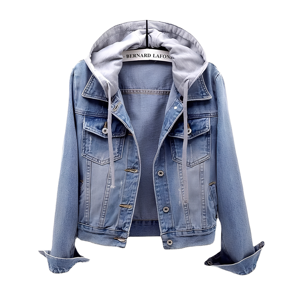 Stilvolles Jeansjacke mit Kapuze für Frauen