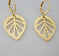 18K gold plattiert ausgeschnittene Blatt Loop Clip Ohrringe | Shop Nory