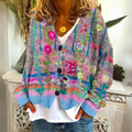 Luxuriöse Bedruckte Strickjacke