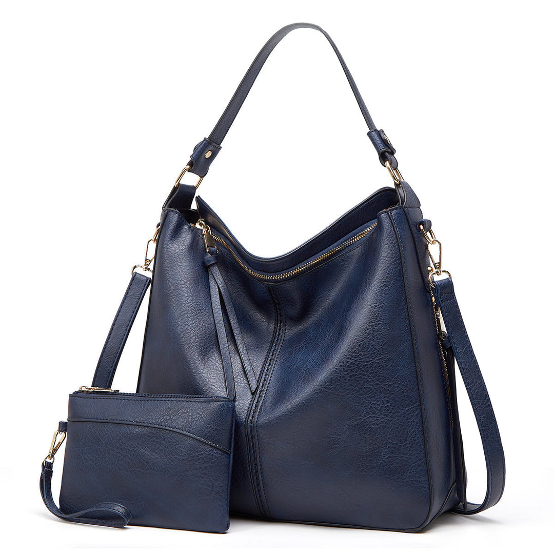 Leder Tasche mit Großer Kapazität und Seitenfächern