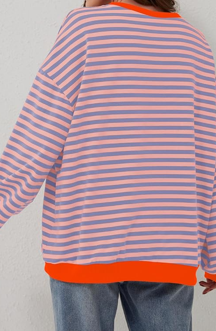 ShopNory | Oversized Gestreiftes Damen Sweatshirt