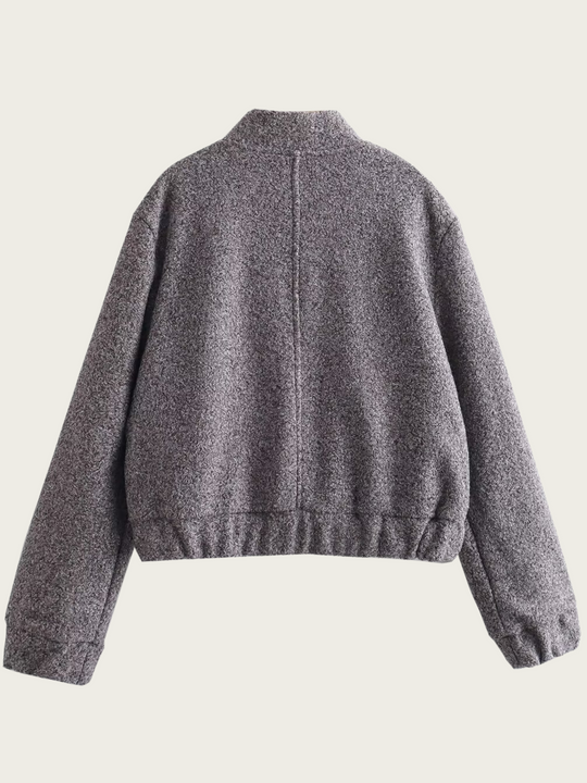 Kurze graue Wolljacke für Frauen Mauwi