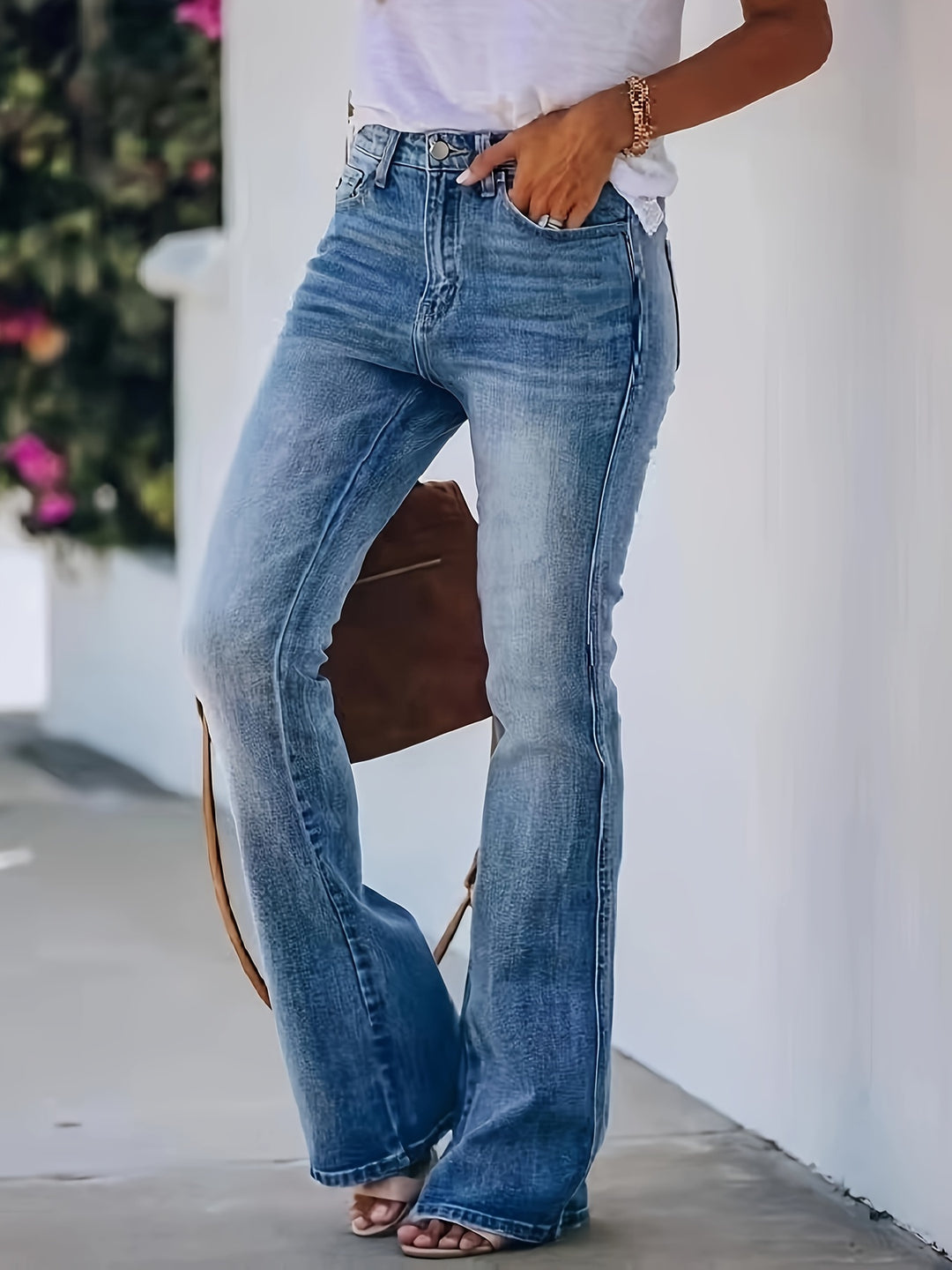 Damen High Waist Flared Jeans Jeans für Damen