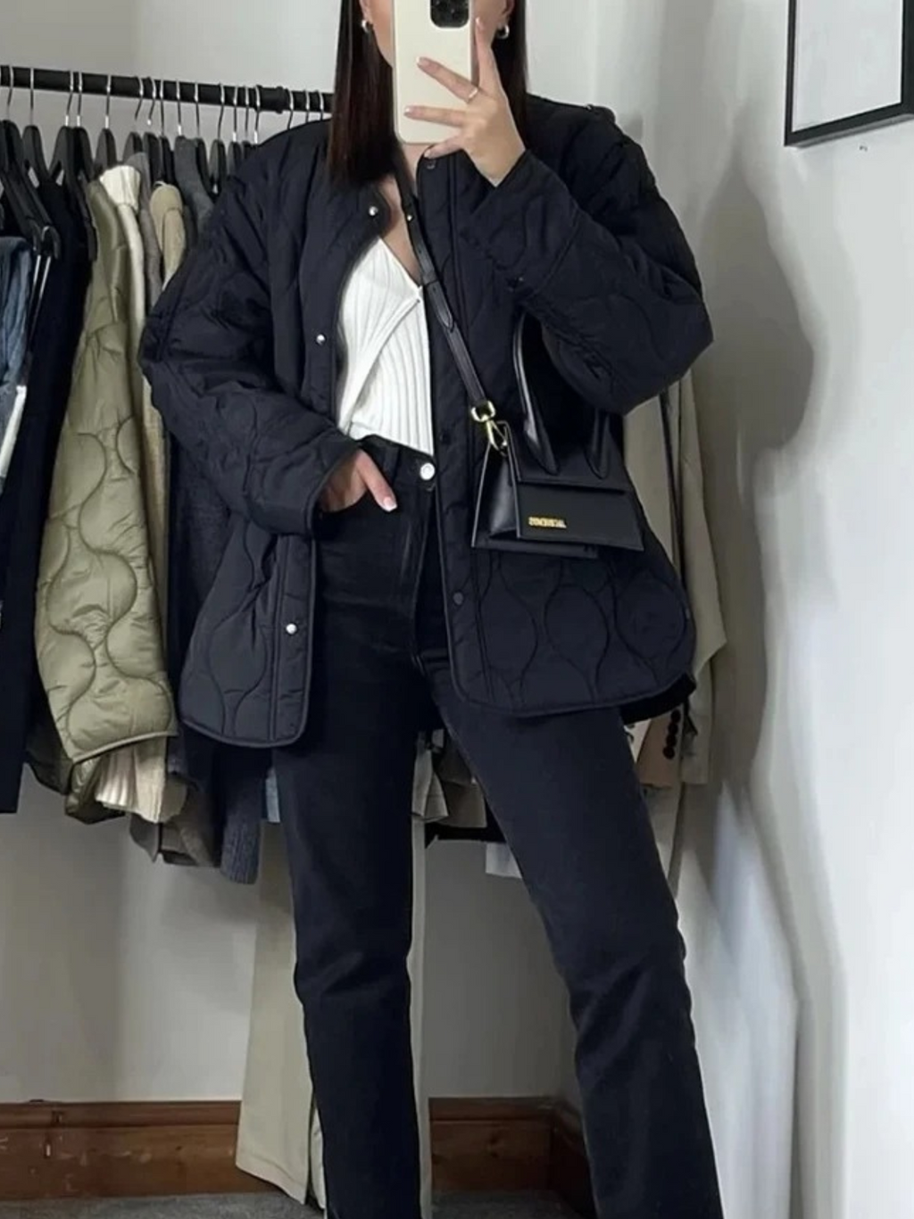 Gepolsterte Jacke Damen, Leichtes Übergröße Modell mit Taschen, Knopfverschluss