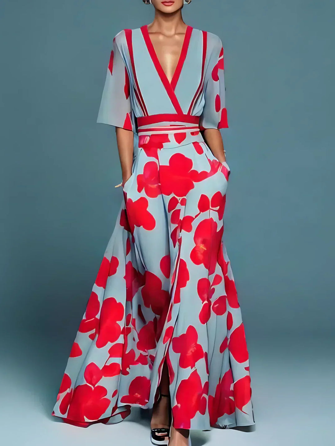 Elegantes Kleid mit Blumenmuster