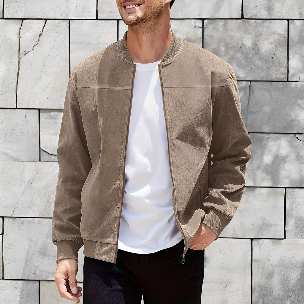 Klassische, stilvolle Wildlederjacke für Männer
