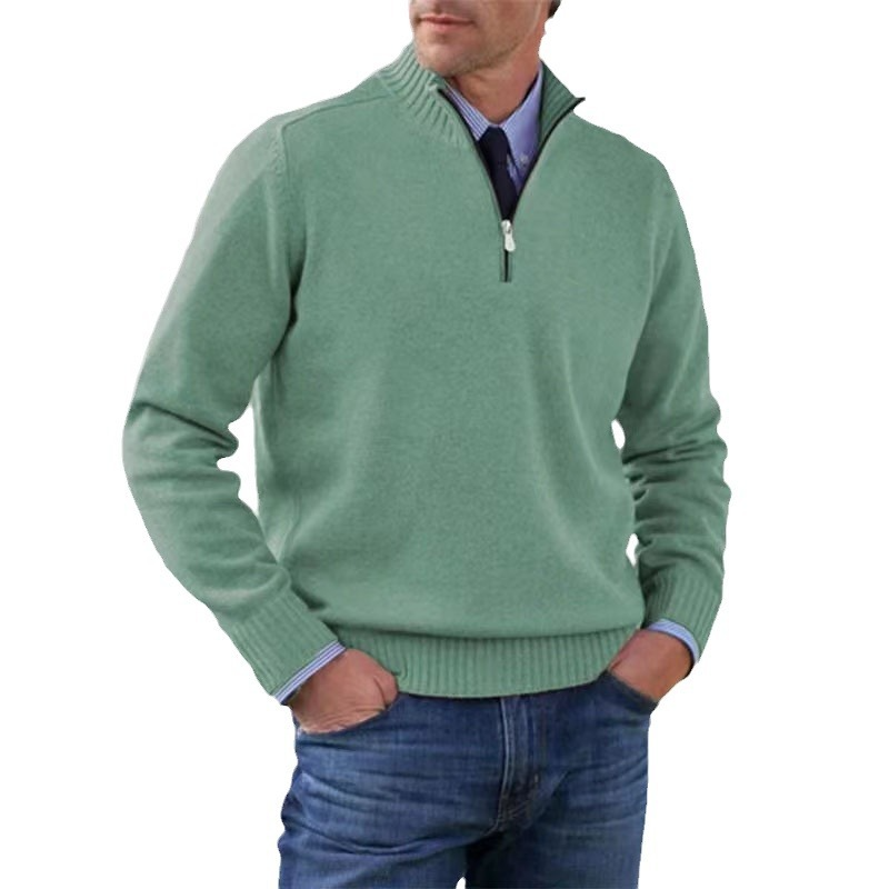 Herrenpullover Mit Halbem Reißverschluss