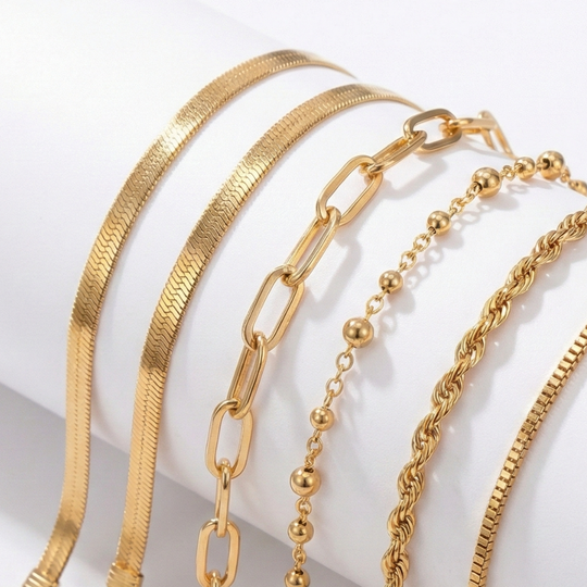 Damen Mehrteiliges Armband Set mit Glieder- und Kugelkette | Shop Nory