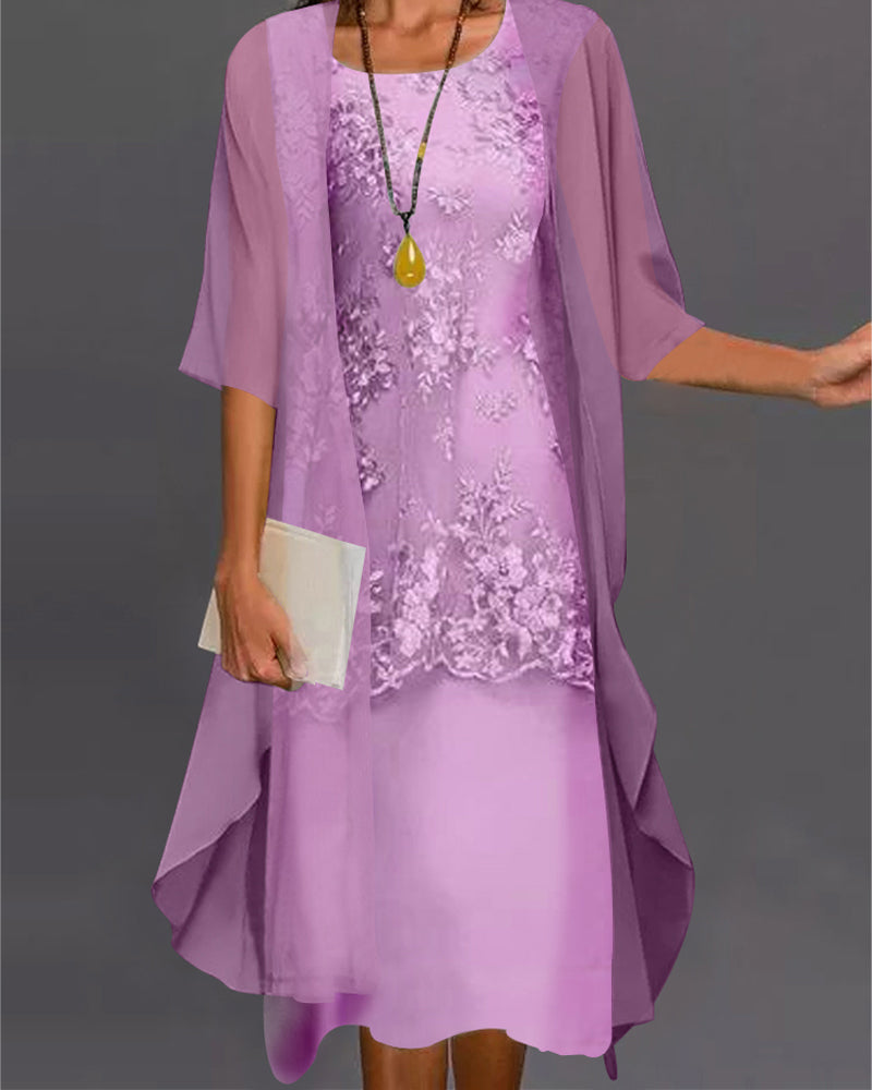 Elegantes Chiffon-Kleid In Zwei Teilen