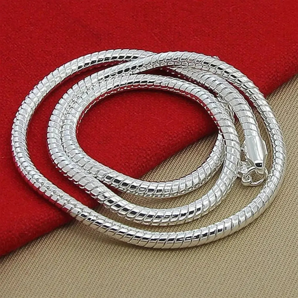 925 3Mm Sterling Silber Schlangen Kette