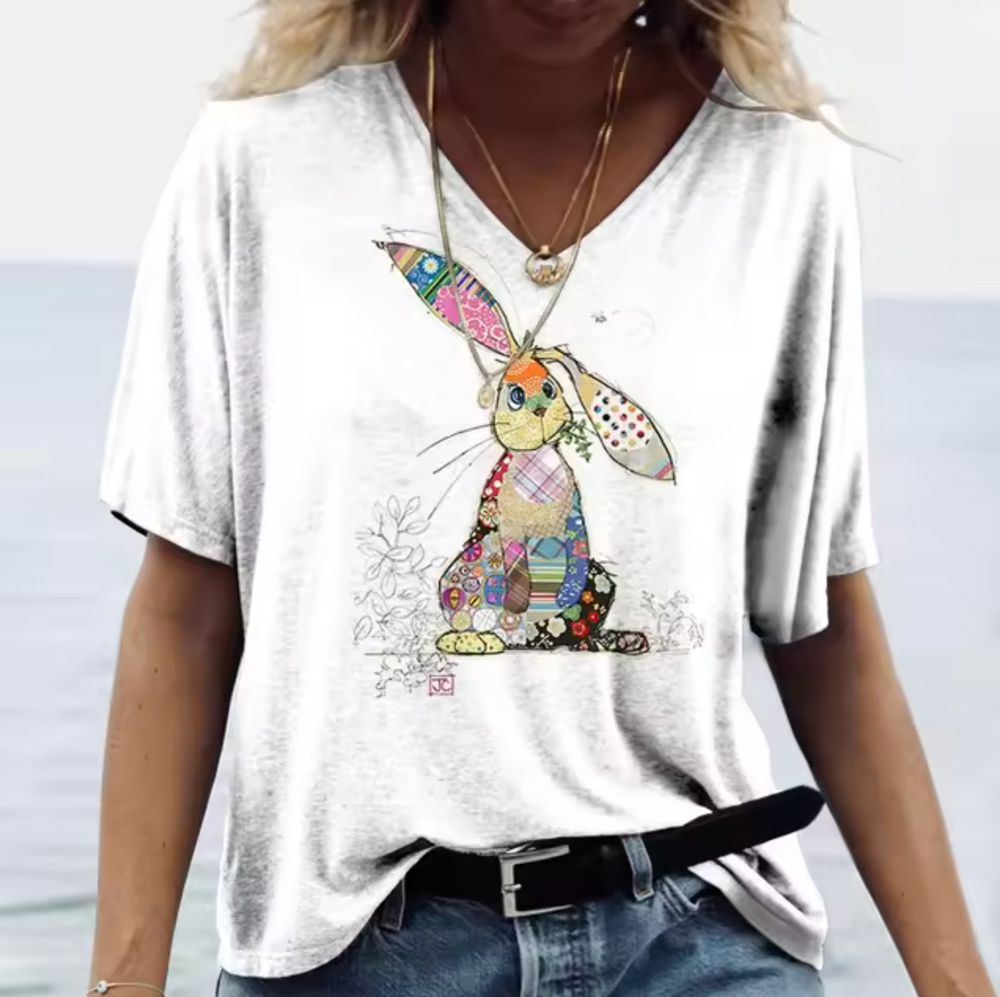 Weiße T-Shirts mit Hasenmotiven