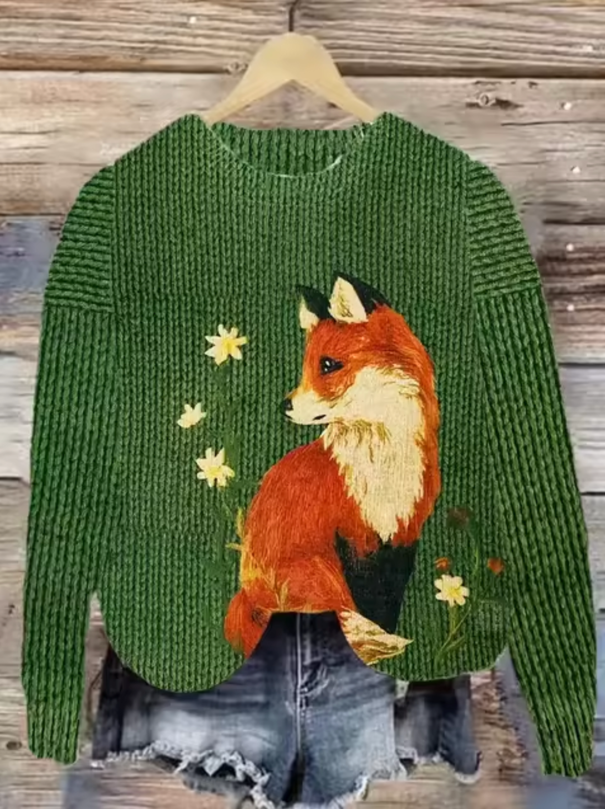 Gestrickter Pullover mit 3D-Druck