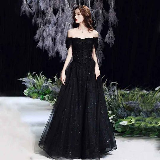 Damen Off-Shoulder Korsett Maxi Kleid Formal & Elegant