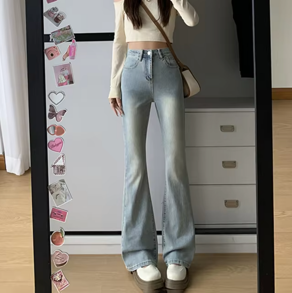 Schicke High-Waist-Schlagjeans für Damen