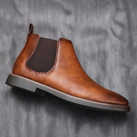 Klassische Herrenschuhe Stiefel Im Chelsea Stil Aus Leder