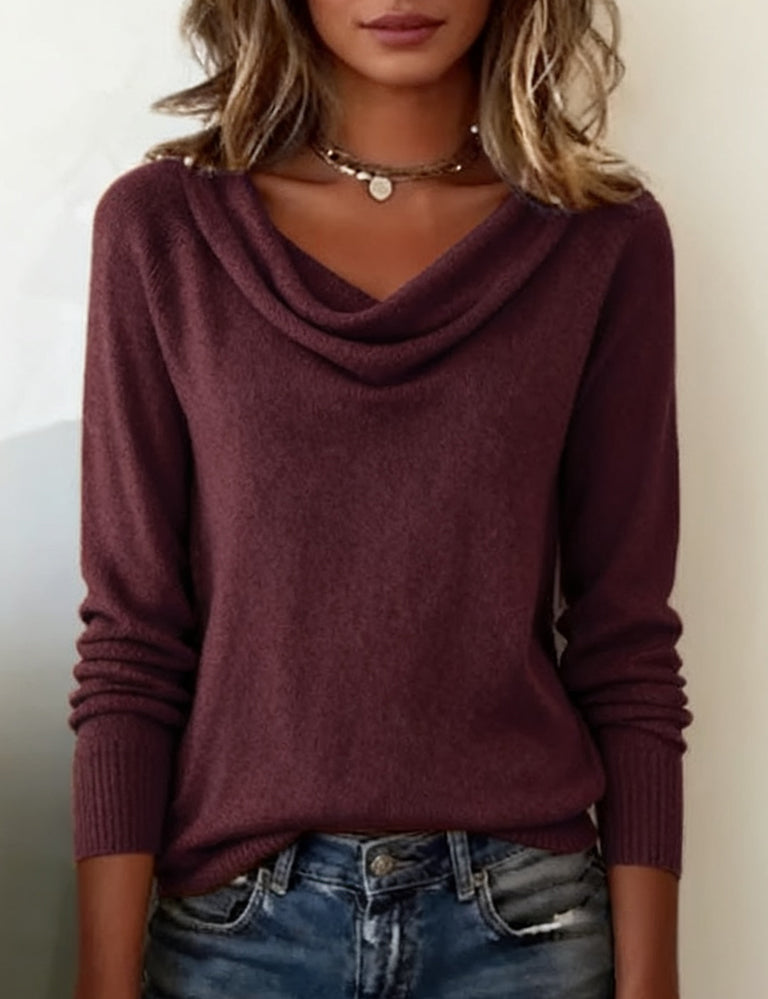 Langärmeliger Pullover mit Plüschkragen