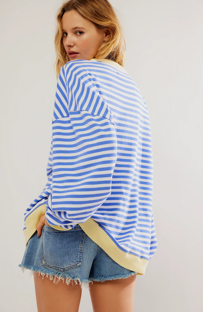 ShopNory | Oversized Gestreiftes Damen Sweatshirt