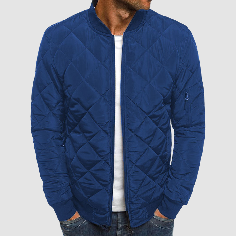 Herren Bomber Steppjacke - Reißverschluss vorne & Taschen an den Ärmeln