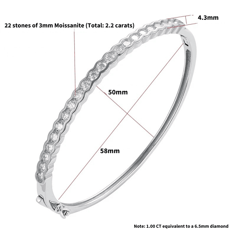 Ivictress Moissanite Eleganz 925 Sterling Silber Armband | Shop Nory