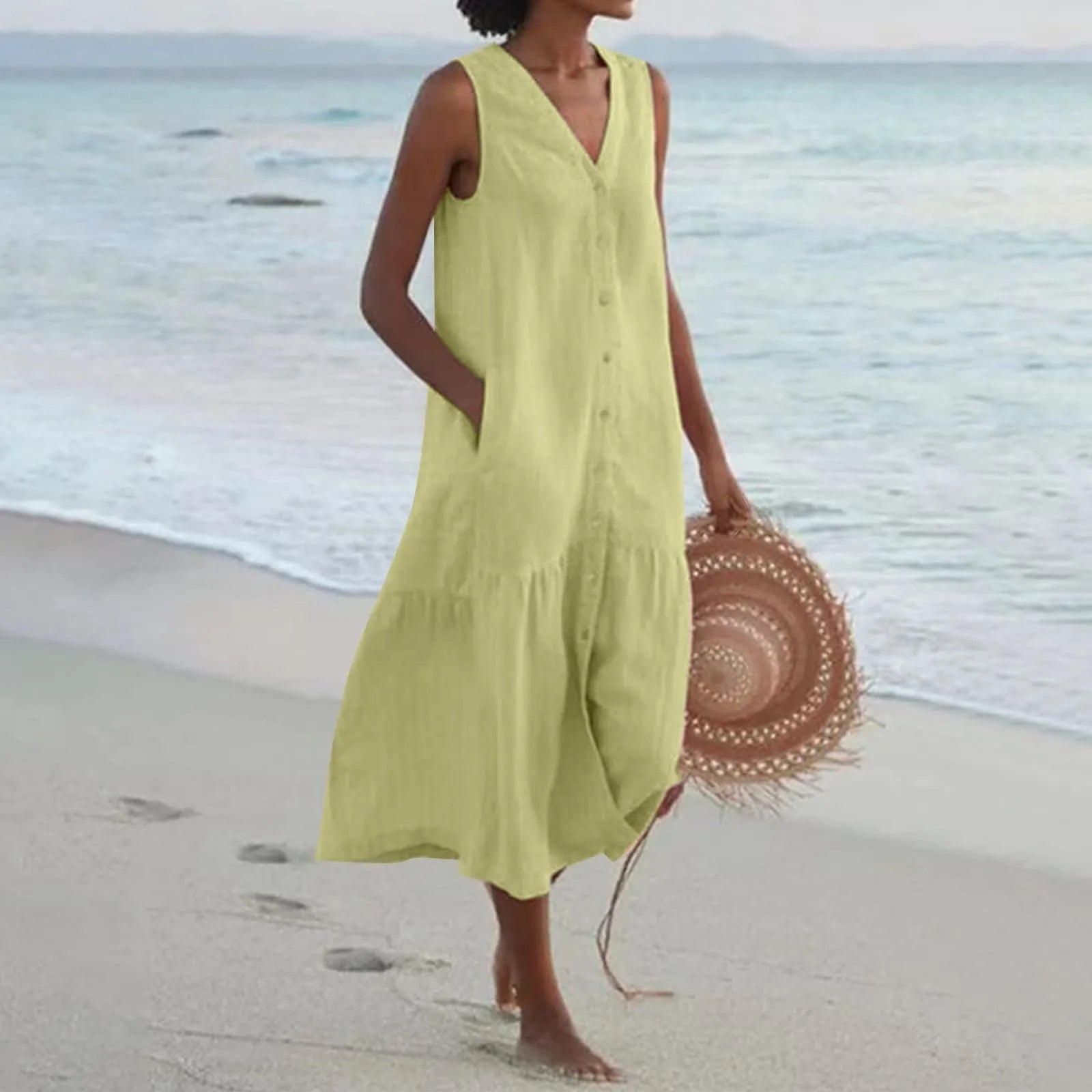 V-Ausschnitt Kleid