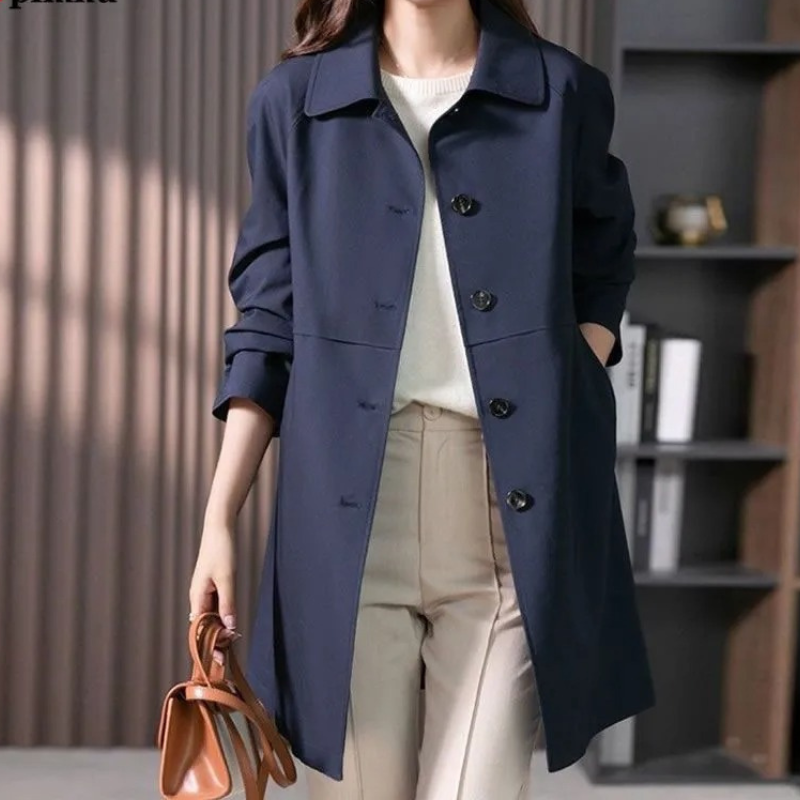 Stylischer Einreihiger Kurzer Trenchcoat für Damen