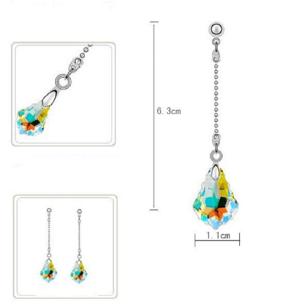 Tropfenförmige Kristallhalskette Anhänger & Ohrring Sets | Shop Nory