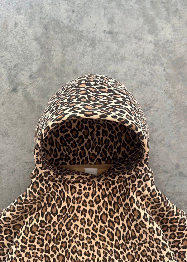 Leopardenmuster Hoodie und Jogginghose Set für Damen