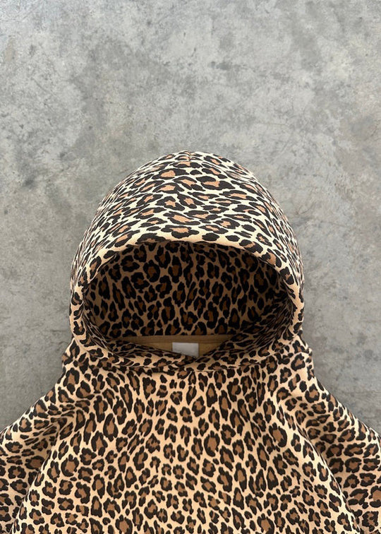 Leopardenmuster Hoodie und Jogginghose Set für Damen
