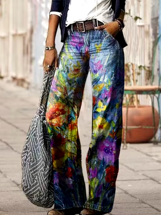 Bedruckte Baumwolljeans