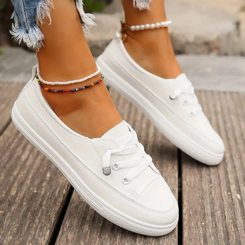 Lässig Flache Schuhe mit Rutschfester Sohle und Runder Spitze