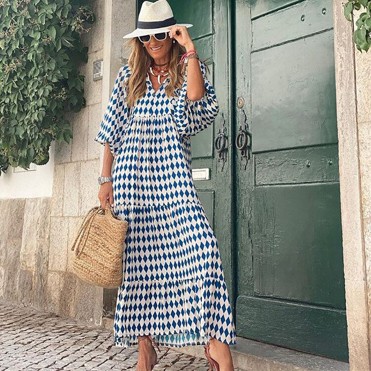 Hochwertiges Maxikleid mit schönem Muster
