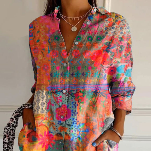 Elegante Blumenmuster Bluse