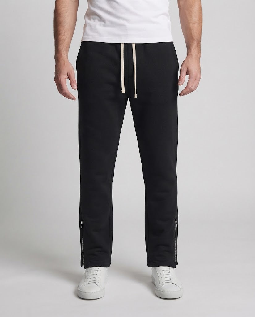 Herren Relaxte Lounge-Sweatpants mit weitem Bein, Bügelfalte und seitlichem Saumreißverschluss Shop Nory