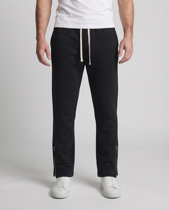 Herren Relaxte Lounge-Sweatpants mit weitem Bein, Bügelfalte und seitlichem Saumreißverschluss Shop Nory