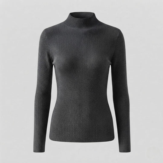Damen Eleganter Slim-Fit Rollkragenpullover aus flauschigem Angora-Mix mit feiner Rippstruktur Shop Nory