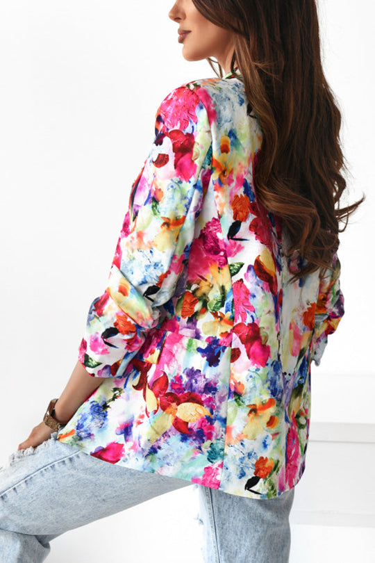 Freie und Echte Florale Revers Freizeitanzug Blazer