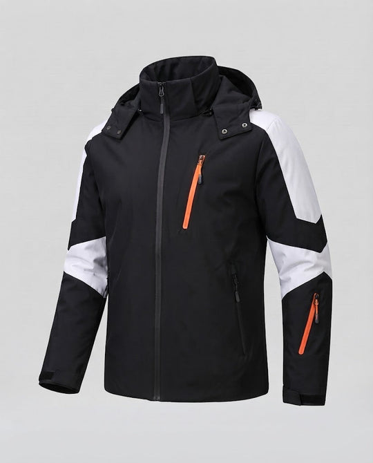 Herren technische Winterjacke mit hohem Kragen, wind- und wasserabweisender Shell und Kontrast-Reißverschlüssen Shop Nory