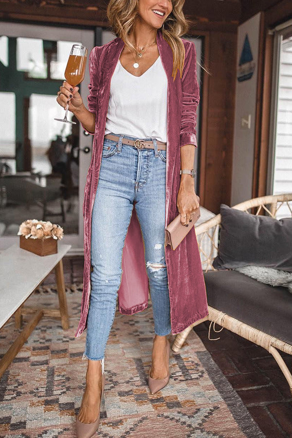 Damen Stylische Wildleder Kimono Jacke