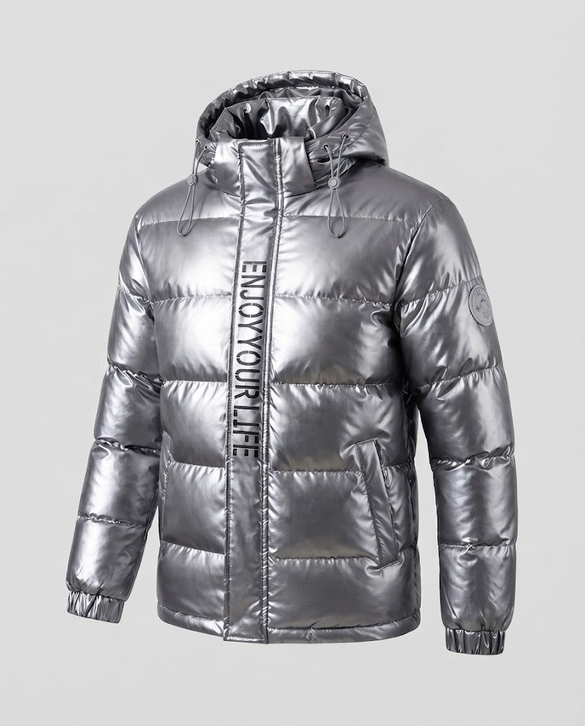 Herren Hochglänzende Steppjacke Shop Nory