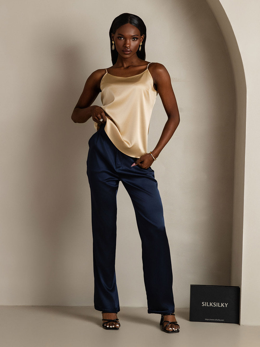 Seide Entspannt Spaghettiträger Camisole Top