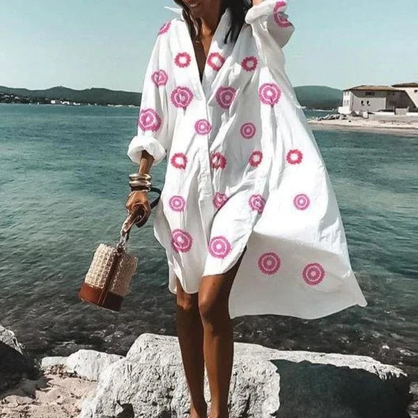 Lässiges Mittellanges Hemdkleid für Frauen