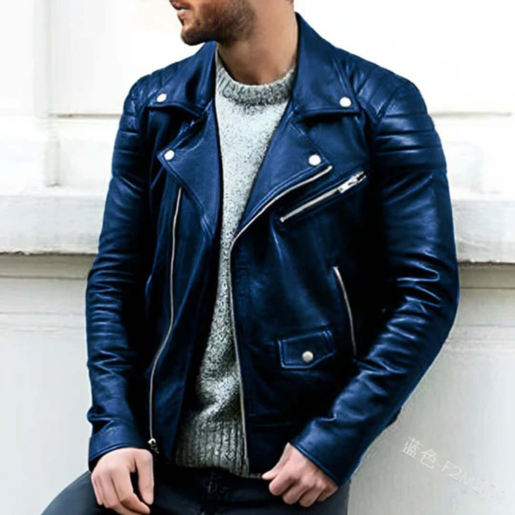 Herren Leder Bikerjacke