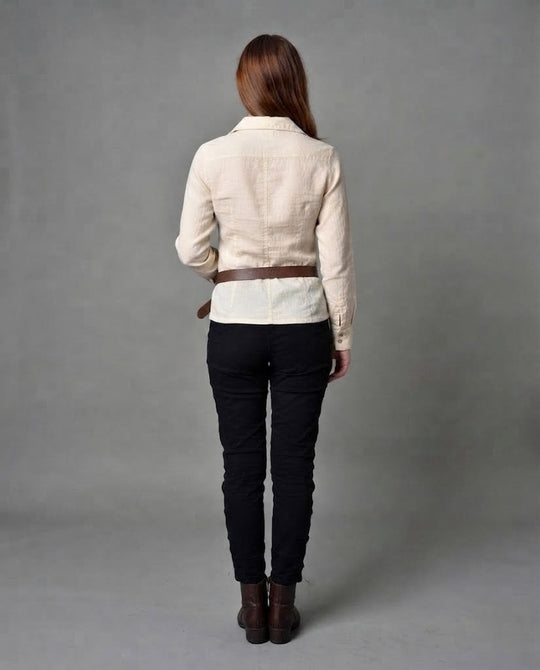 Damen Freizeit Langarmshirt mit Kordelzug Shop Nory