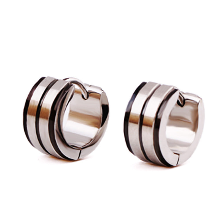 Damen Edelstahl-Ohrstecker mit modernem Rippendesign Shop Nory