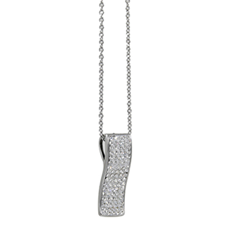 Damen Halskette mit elegantem Wellenanhänger und funkelndem Zirkonia-Besatz Shop Nory