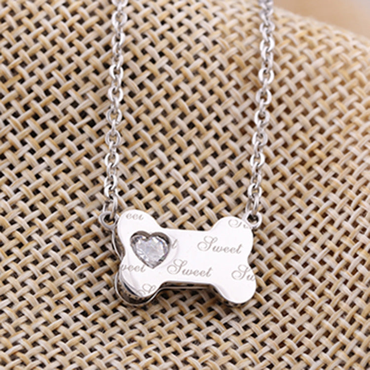 Damen Halskette mit herzförmigem Hundemotiv und personalisierbarem Anhänger Shop Nory