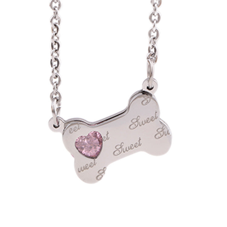Damen Halskette mit herzförmigem Hundemotiv und personalisierbarem Anhänger Shop Nory