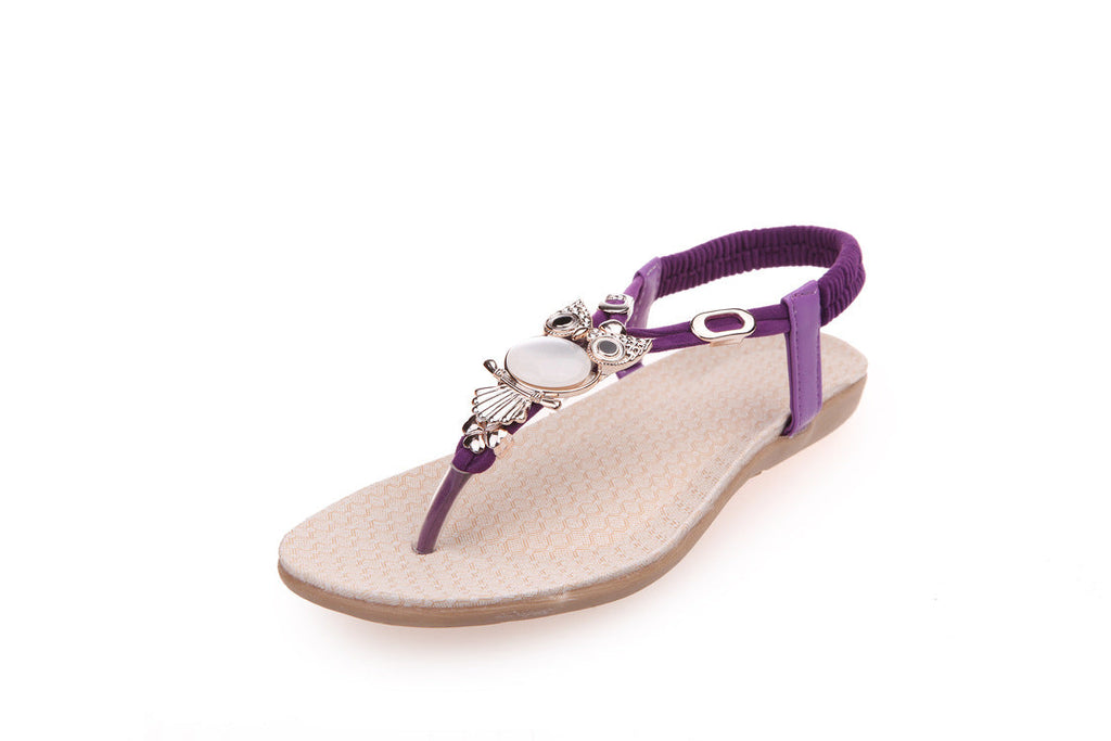 Damen Elegante Riemchen-Sandalen mit dekorativem Schmuck-Detail Shopnory