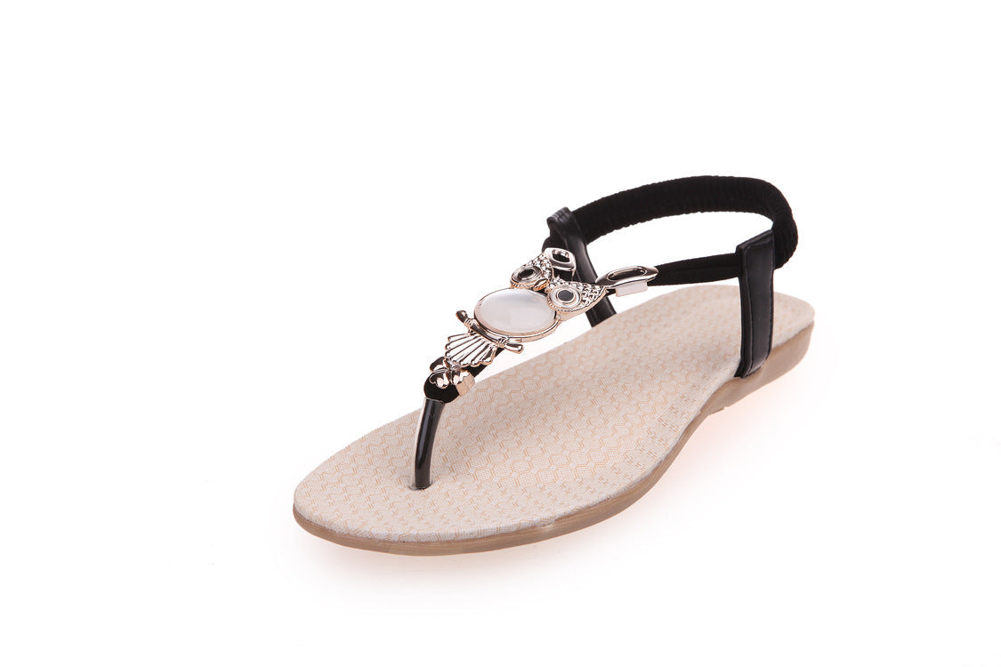 Damen Elegante Riemchen-Sandalen mit dekorativem Schmuck-Detail Shopnory